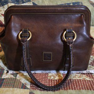 Dooney & Bourke Mitchell Florentine Doctor Bag Purse T'moro Brown Satchel GUC